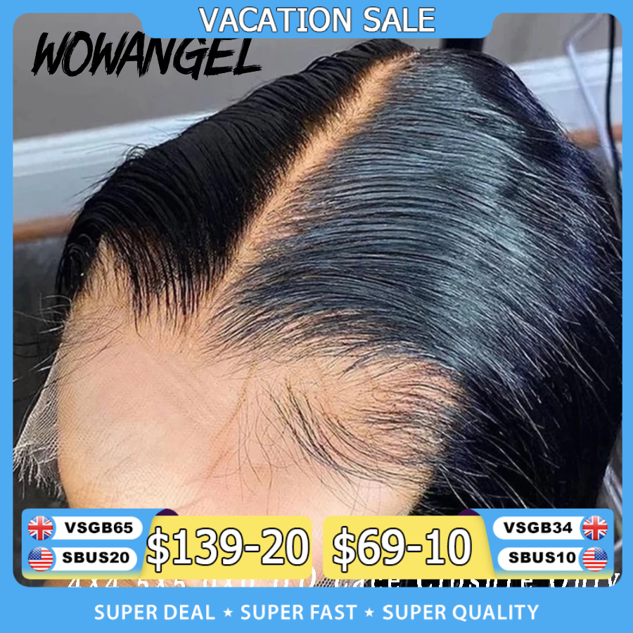 WOWANGEL 7x7/6x6/5x5 HD Chiusura in pizzo Capelli umani Pelle sciolta Parte profonda Cuoio capelluto naturale Vera chiusura in pizzo HD Solo capelli vergini lisci