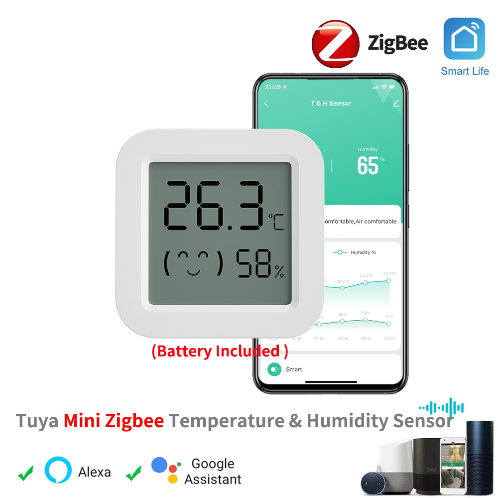 Mini czujniki temperatury i wilgotności Tuya Zigbee z wbudowanymi bateriami