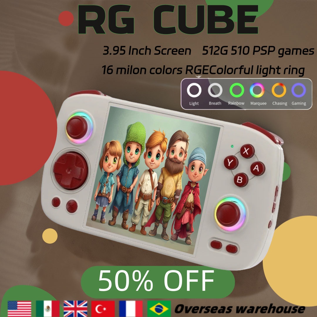 ANBERNIC RG CUBE Ретро портативная игровая консоль Видеоплеер 3,95-дюймовый экран WIFI Android 13 RGB Джойстик 8G + 128G RGCube 512G PS2