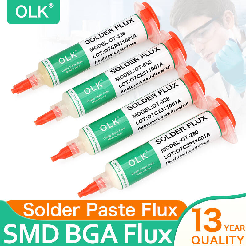 Olk SMD флюс для ремонта печатных плат, паяльная флюс, не требующая очистки паяльная паста, усовершенствованный масляный флюс для сварки, ремонт пайки 10 куб.см