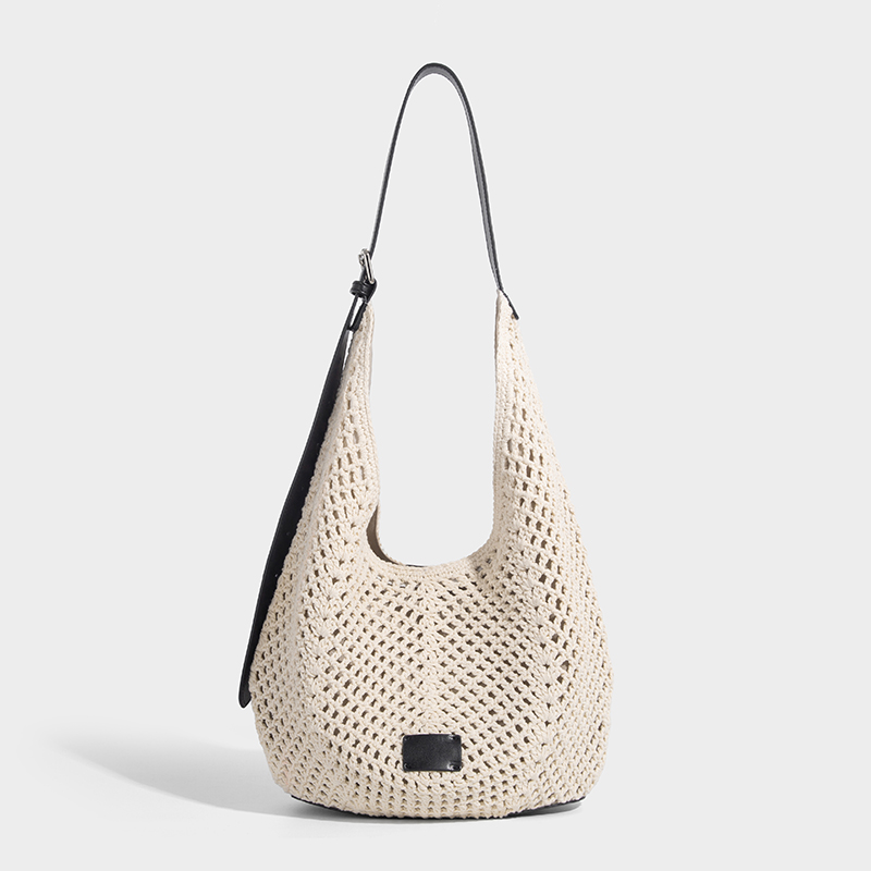 Wydrążone, ręcznie robione torebki typu bucket na drutach dla kobiet, luksusowa designerska torebka, nowość 2025, codzienna torebka na wakacje, na ramię, crossbody.