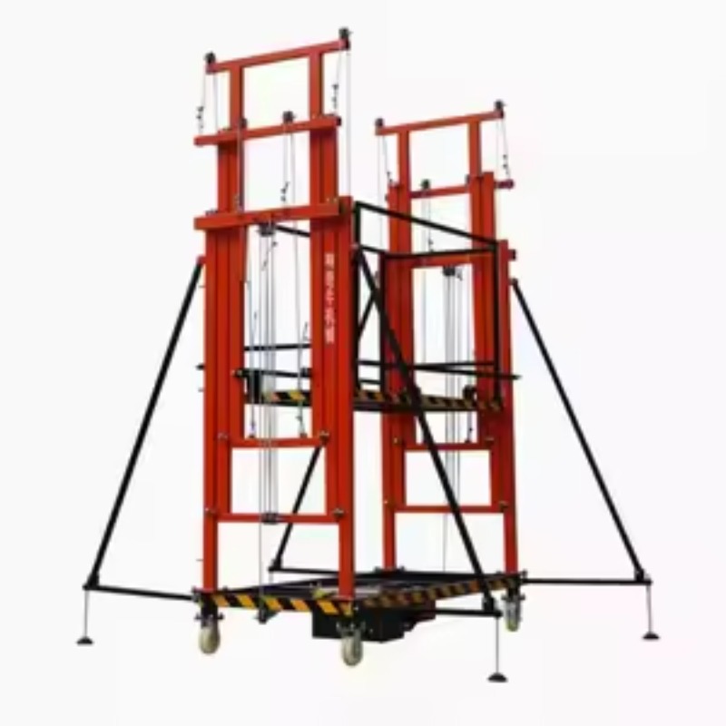 Ascensore per impalcature mobile elettrico di altezza 10M Capacità di carico di 500 kg con piattaforma pieghevole per sistema di sicurezza di arresto di emergenza