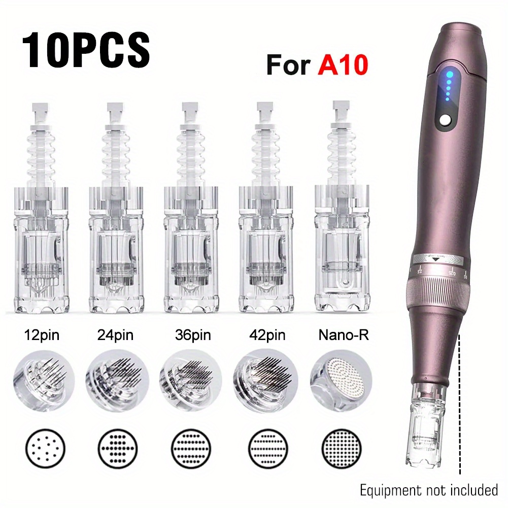 10 unidades de cartuchos de agulhas para caneta de microagulhamento 12/24/36/42 pinos Nano para Derma pen Dr pen A10