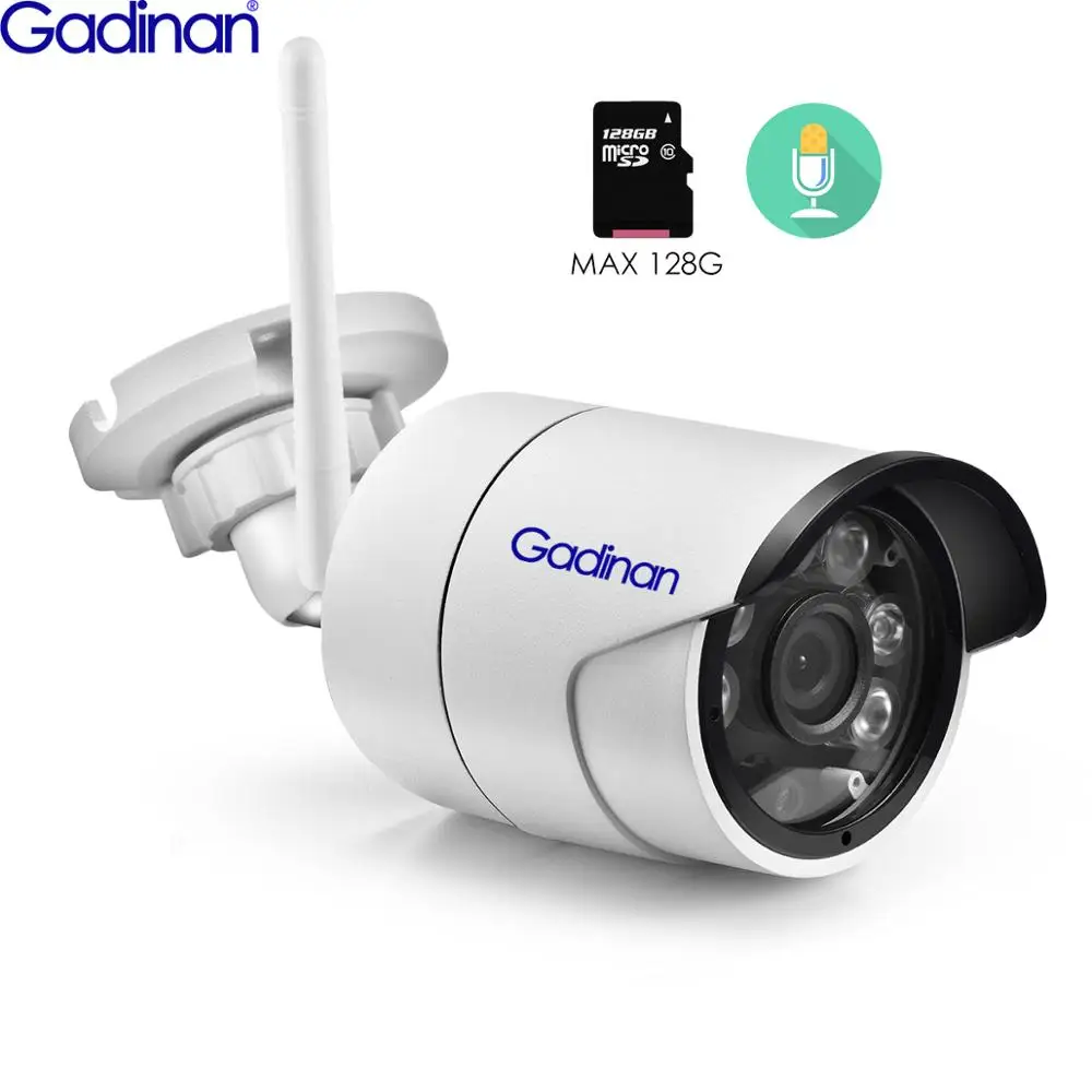 Gadinan 5MP Беспроводная IP Камера Наружная 3MP 1080P 2MP Безопасность Видеонаблюдение SD Карта Аудио ИК Пулевая WiFi