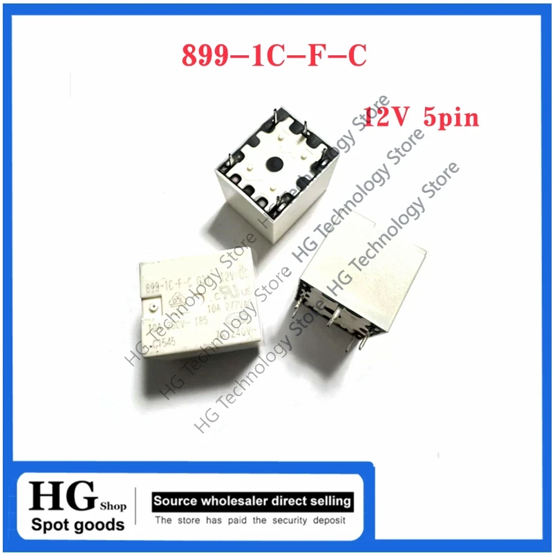 Relé Original 899-1C-F-C 12VDC 12V 10A 5 pines 899-1CH-F-C, 1 a 5 unidades por lote