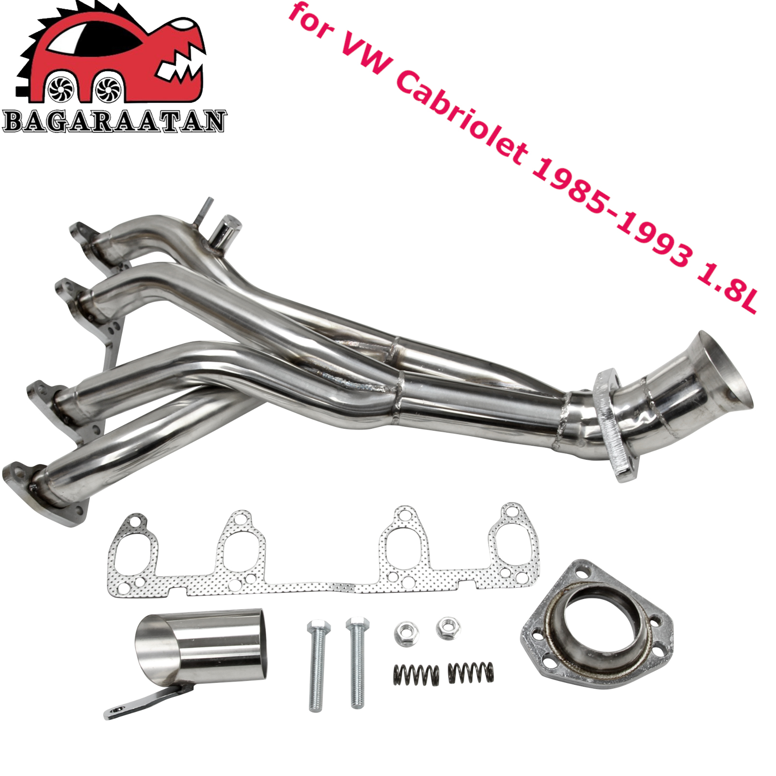 2.5" outlet Exhaust Manifold Headers for Volkswagen Cabriolet 1985~1993 1.8L for Cabrio Golf Jetta 1.8/2.0L