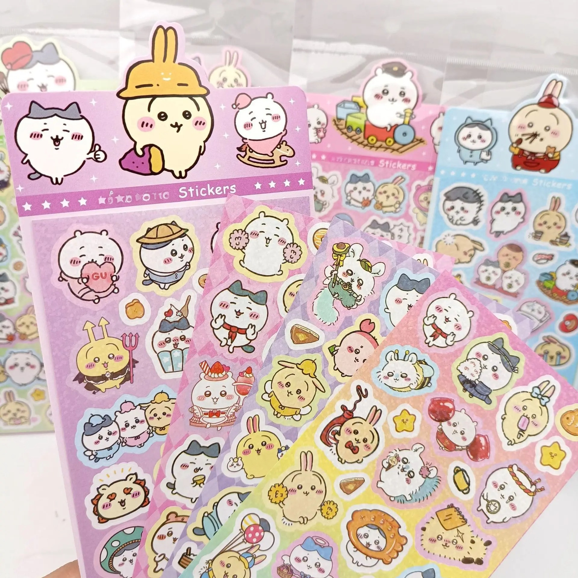 20 feuilles d'autocollants mixtes Kawaii Chiikawa Anime mignons pour carnet, valise, coque de téléphone, ordinateur portable, jouets et cadeaux pour enfants