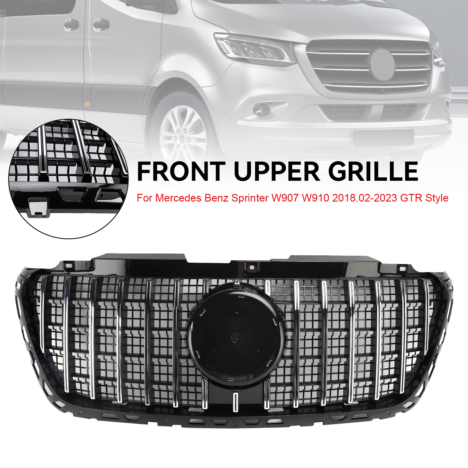 Kisi Kisi Bumper Depan Artudatech Cocok untuk Mercedes Sprinter W907 W910 2018-2023 GT Style