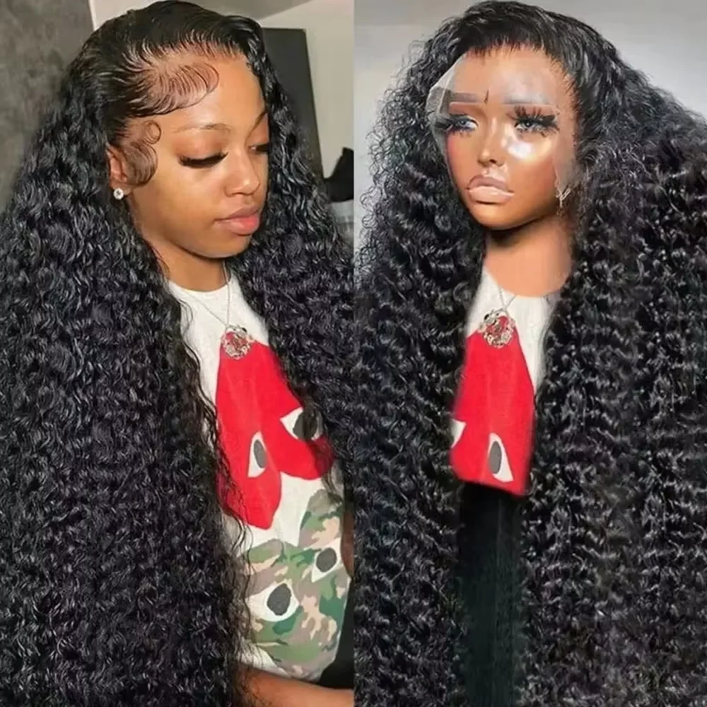 Quality 30 40 Inch Curly Human Hair Wig Brazilian 13x4 Hd Lace Frontal Wigs 250 Density 13x5 Deep Wave Human Hair Lace Front Pre Plucked Wig
