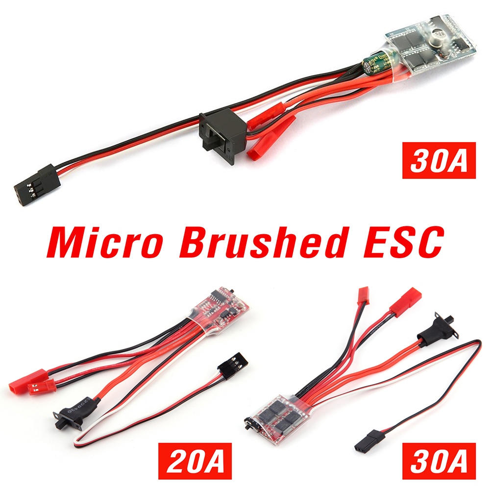 Micro ESC 20A 30A Матовый ESC RC ESC Электрический регулятор скорости 2S 4 ~ 8 В для DIY Mini 1/16 1/18 1/24 RC Автомобильный лодочный танк с тормозом