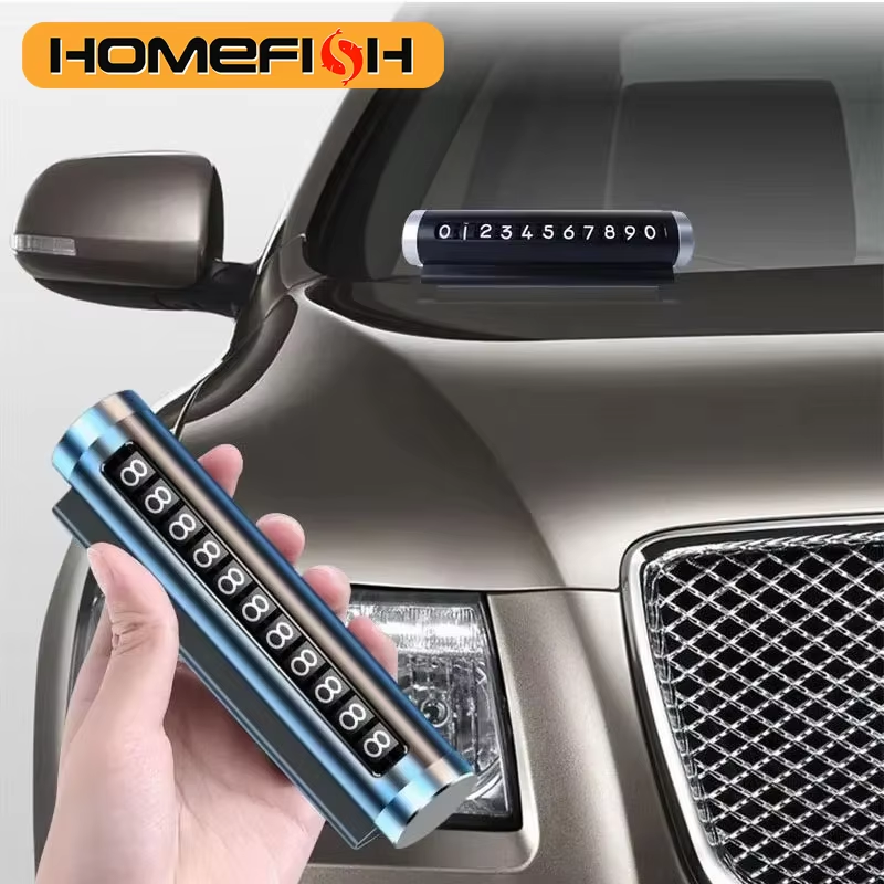 Placa de Matrícula Temporal con Ajuste de Rodillo - Placa para Coche Homefish en Negro, Plata y Aleación de Aluminio