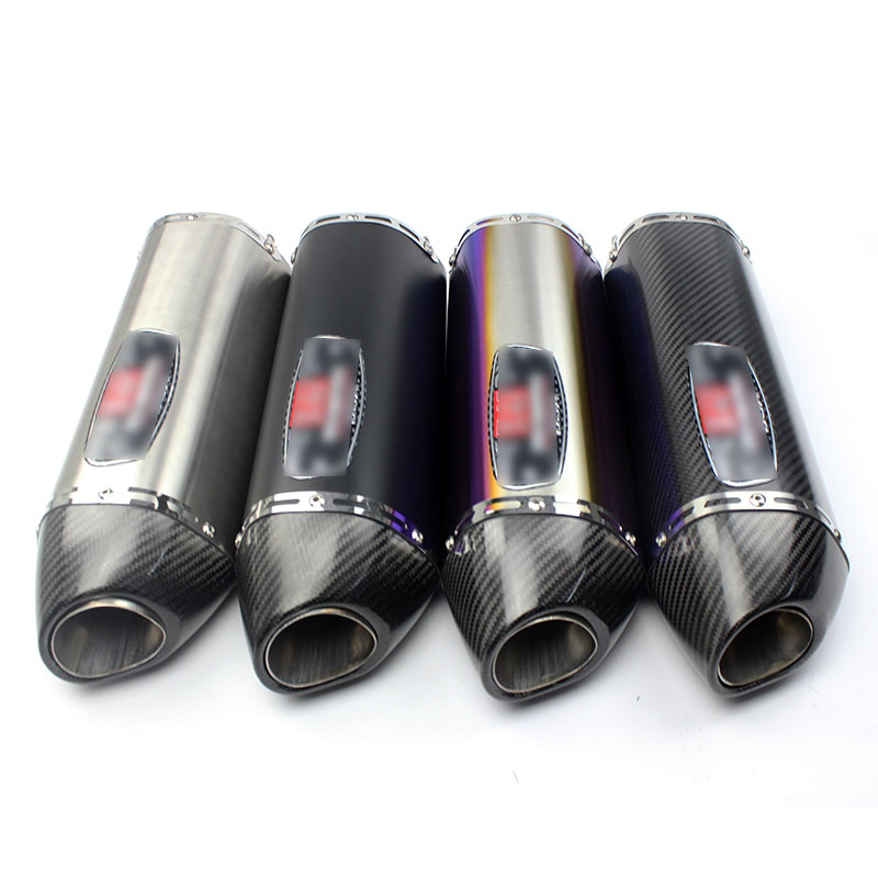Pot d'échappement moto 420 mm avec DB Killer 38-51 mm pour Yoshimura, en fibre de carbone véritable, pour Pitbike GSR 600 CB650F R77 RS Cafe