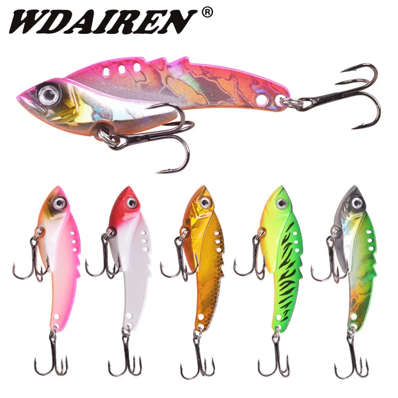 Señuelo de pesca láser de Metal VIB, 9g, 13g, Crankbait, cuchara vibratoria de alta calidad, Spinner Jig, cebo hundido, aparejos de pesca, 1 ud.