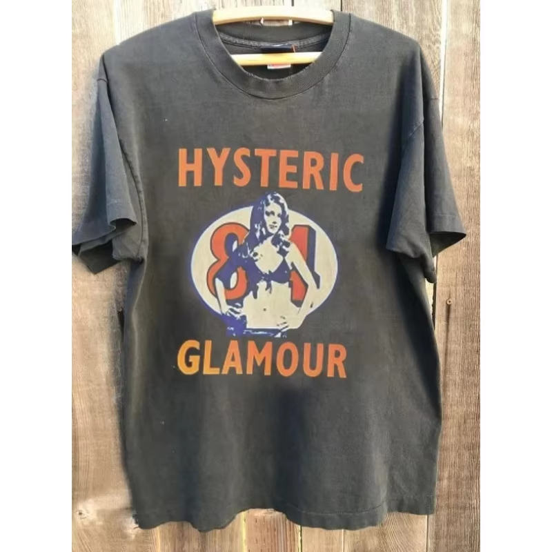 Letnia nowa koszulka casualowa, modna koszulka casualowa, koszulka pamiątkowa z trasy Hysteric Glamour.