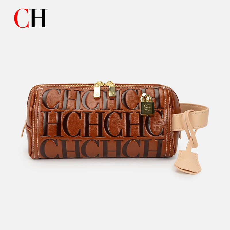 CH 2026 Nieuwe Letter Geëmbosseerde Cilinder Heuptas Mode Buiktas Casual Borsttas Meerdere Kleuren Optioneel voor Vrouwen