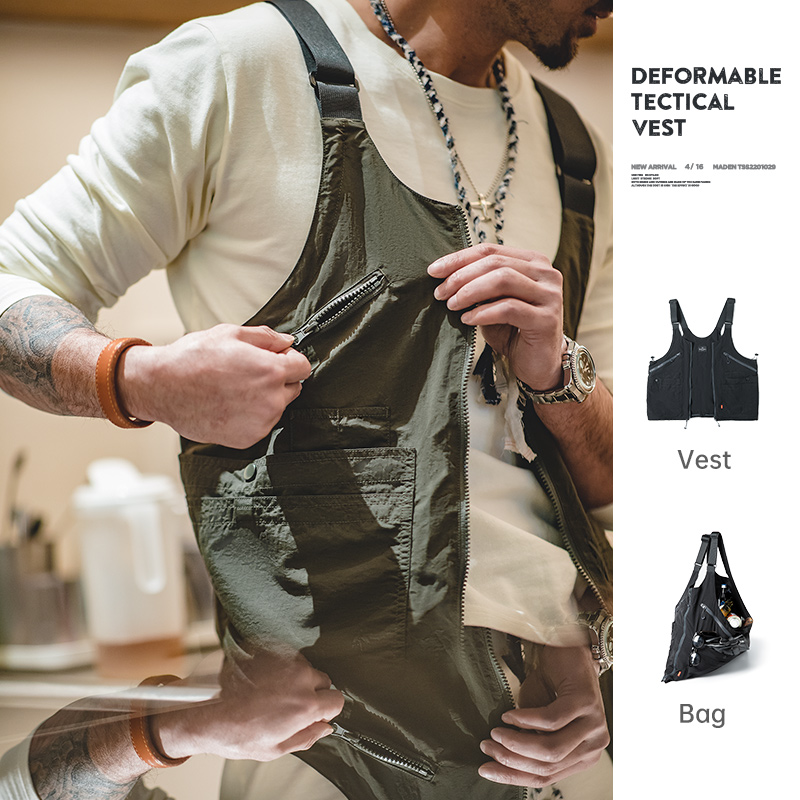 Maden 2023 Nuovo Design Maschile Casual Estate di Grandi Dimensioni Senza Maniche Gilet da Lavoro Multi Tasca Gilet di Grande Capacità Giacca a Tracolla