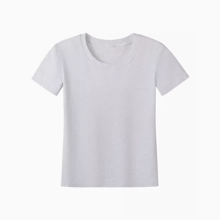 アメリカンスタイル レディース スリムフィット 半袖 Tシャツ 夏 タイトデザイン カジュアル インナー ホワイトカラー コンパクト 肩丈