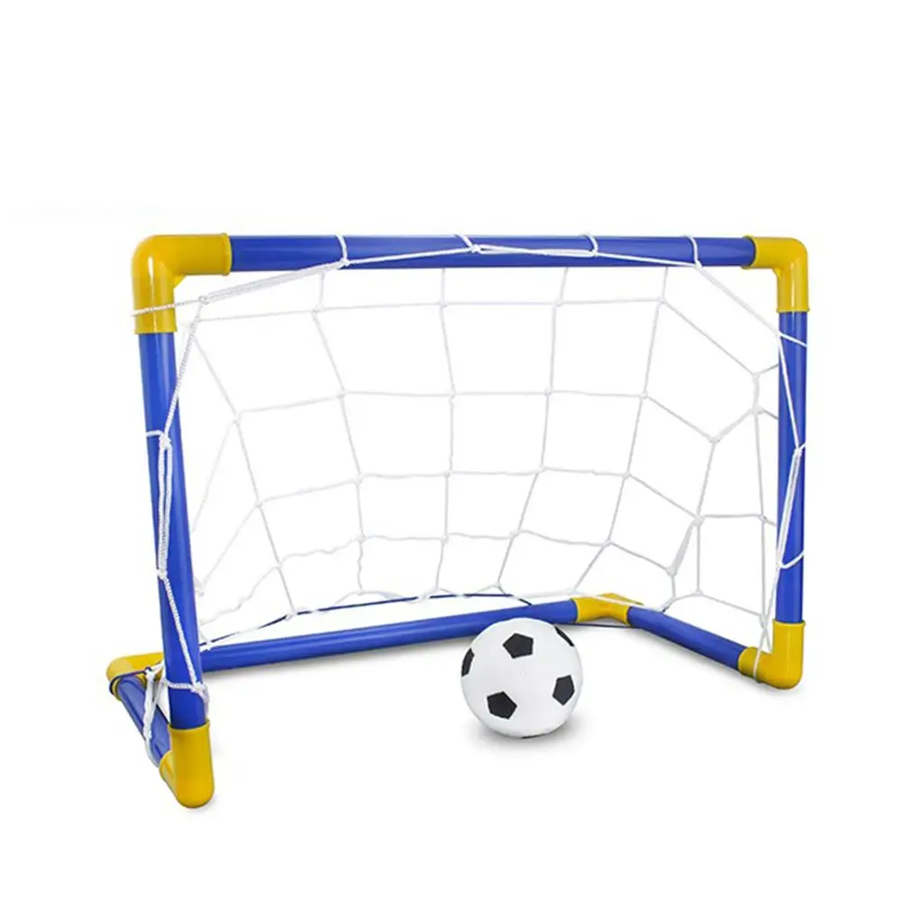 Dobrável mini bola de futebol plástico removível gol post net conjunto de alta resistência crianças indoor ao ar livre presente de aniversário da criança