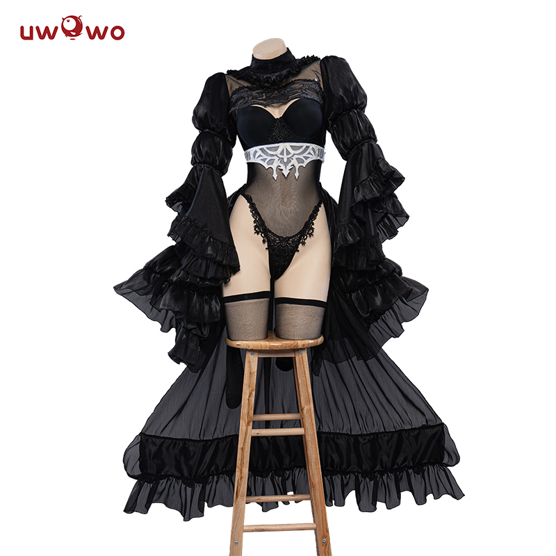 Em estoque uwowo 2b cosplay preto/branco vestido de casamento noiva halloween natal cosplay traje