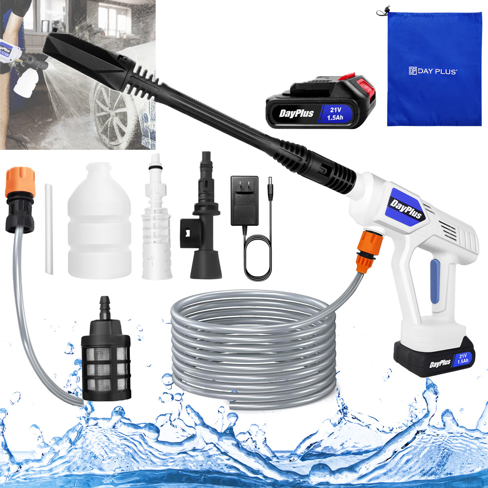 Nettoyeur haute pression portable sans fil, nettoyeur haute pression, lave-auto à jet, odorde lavage avec batterie 1,5 Ah et chargeur