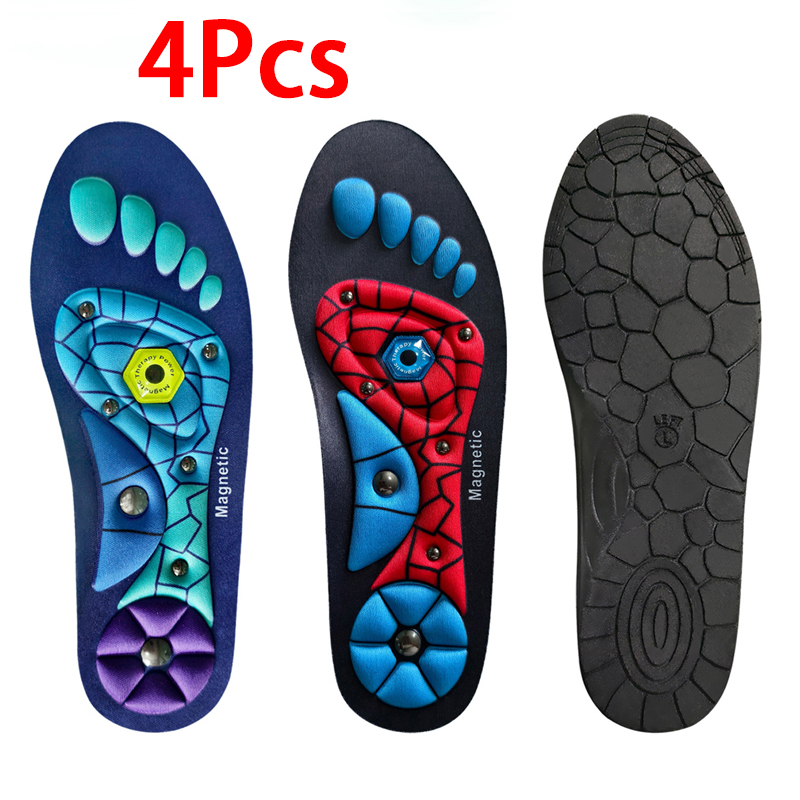 Solette per massaggio dei punti di agopuntura plantare Uomo Donna Terapia magnetica Soletta per massaggio Supporto per arco plantare Cuscinetti per scarpe ortopedici 2 pezzi/4 pezzi