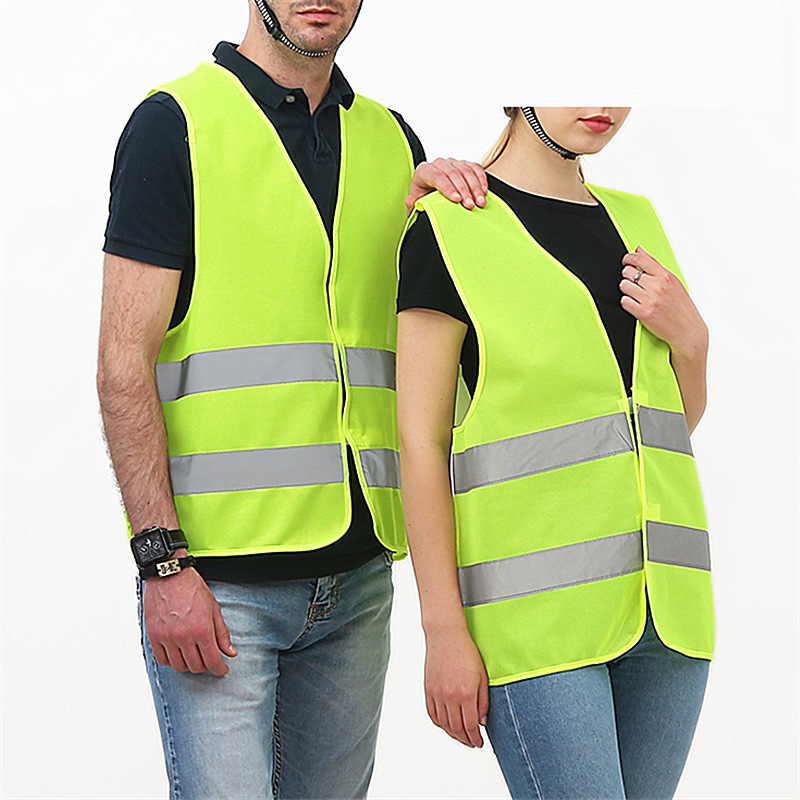 Chaleco reflectante de seguridad para coche, chaleco con tira reflectante, chaleco reflectante de emergencia para coche, chaqueta de malla fluorescente de alta visibilidad
