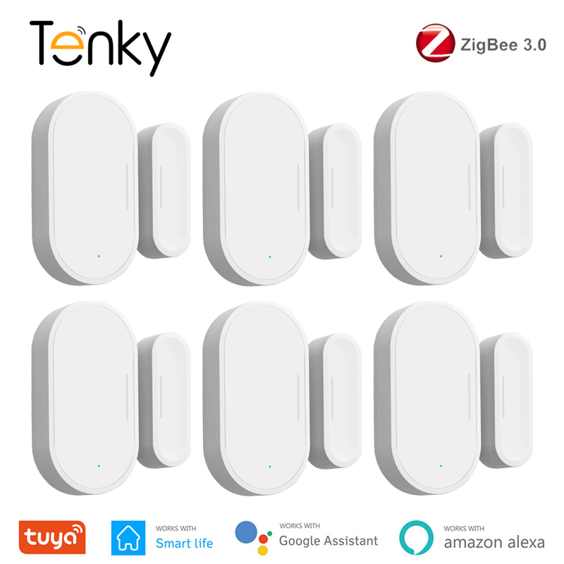 Tuya Zigbee – capteur d'ouverture de porte/fenêtre 3.0, application Smart Life, contrôle à distance, alarmes de sécurité, détecteurs, fonctionne avec Alexa et Google Home