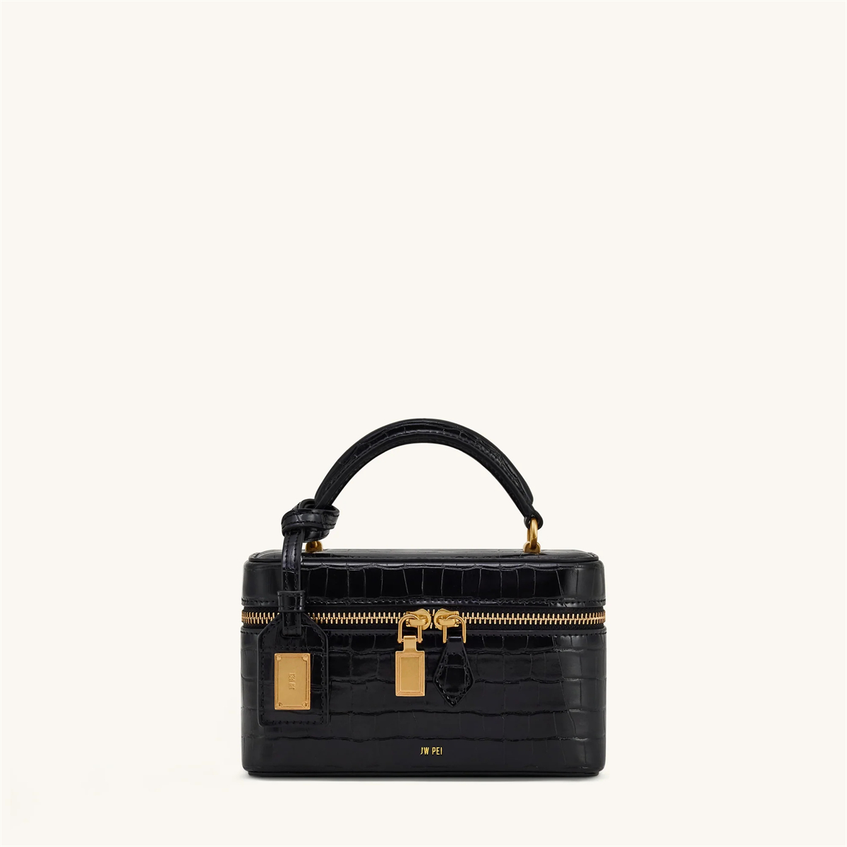 Bolsa transversal de couro texturizado JW PEI para mulheres, bolsa de ombro de grife com logotipo em letras, bolsa chique para o dia a dia