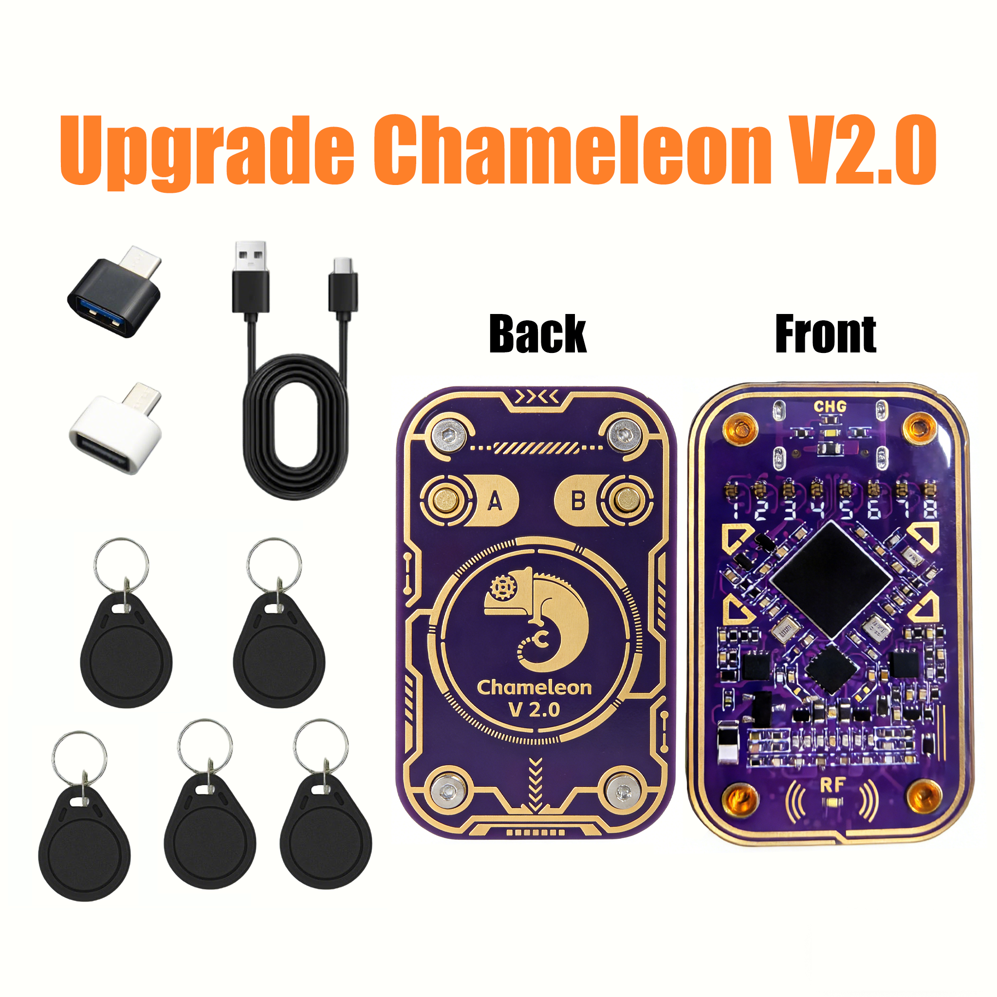 Nowy emulator bezkontaktowych kart inteligentnych Chameleon Ultra, kompatybilny z fioletowym czytnikiem NFC, programatorem RFID, czytnikiem chipów ID IC, kopiarką tagów.
