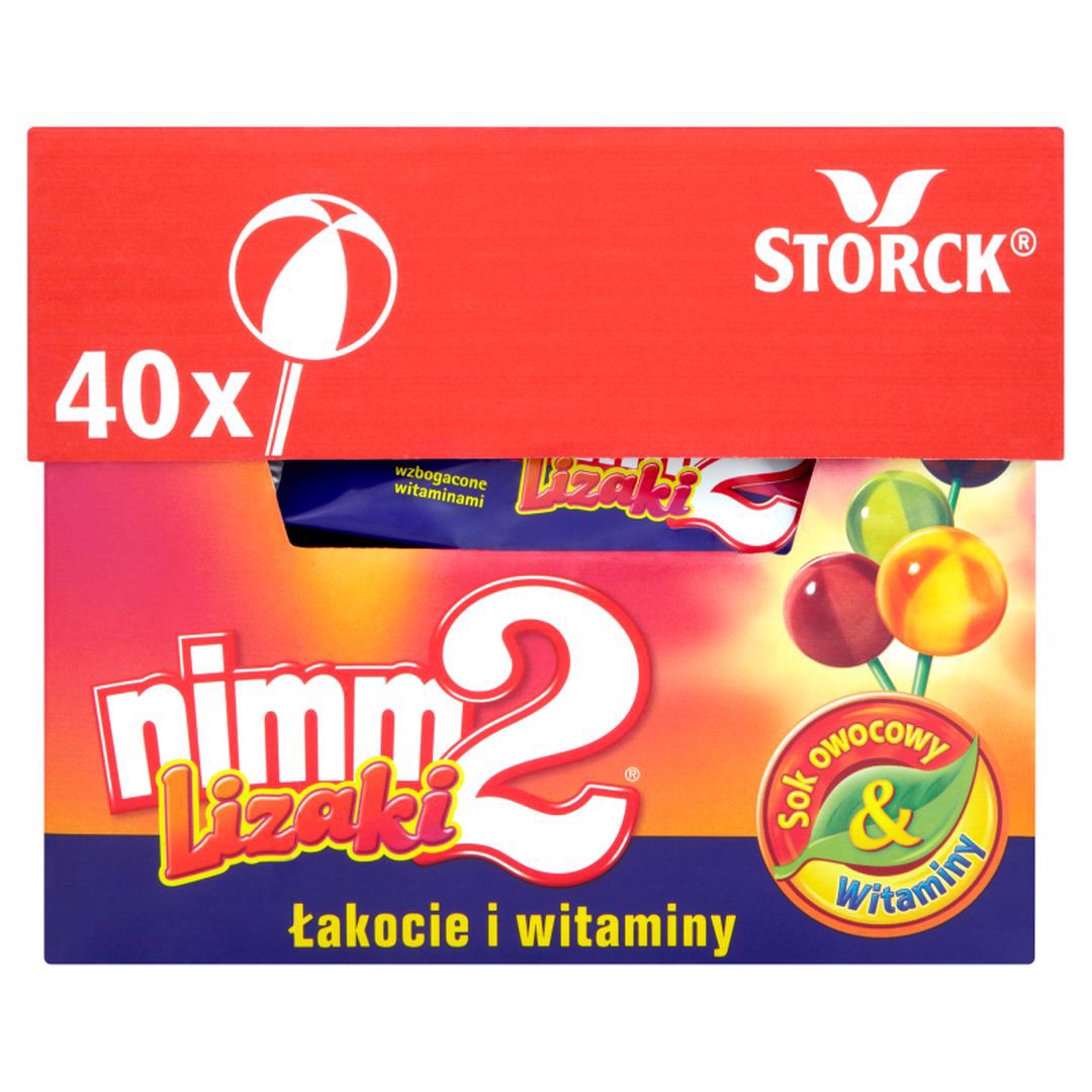 nimm2 Lizaki wzbogacone witaminami mix 4 smaków 10 g x 40 sztuk