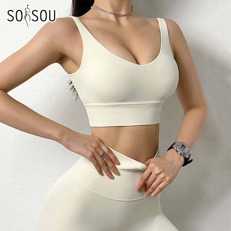 SOISOU Nylon Thể Thao Mùa Phụ Nữ Của Yoga Set Thể Thao Phù Hợp Với Phòng Tập Thể Dục Tập Thể Dục Áo Ngực Xà Cạp Phụ Nữ Phòng Chờ Mặc Crop Tops Sexy 18 màu Sắc