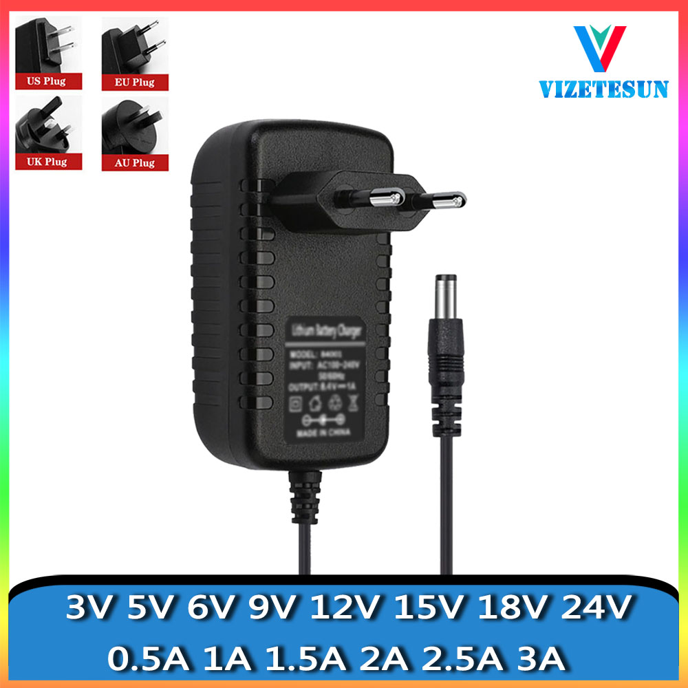 Steker Australia 3V 5V 6V 9V 12V 15V 18V 24V 0.5A 1A 1.5A 2A 2.5A 3A Adaptor Daya Standar Australia