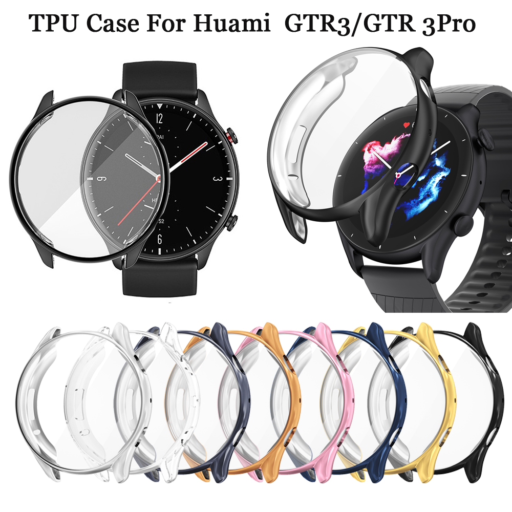 Funda completa de TPU suave para Huami Amazfit GTR 3/GTR 3 Pro, funda protectora de pantalla de parachoques para Amazfit GTR 3/GTR 3 Pro