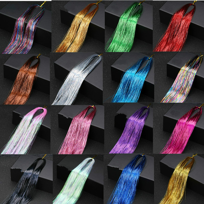 Rotterdam-Extensions de cheveux brillants pour femmes, Tinsel, Dazzles, Hiphelicopter pour tressage, Coiffure, Outils de tressage, Long, 100cm, 1 Pc