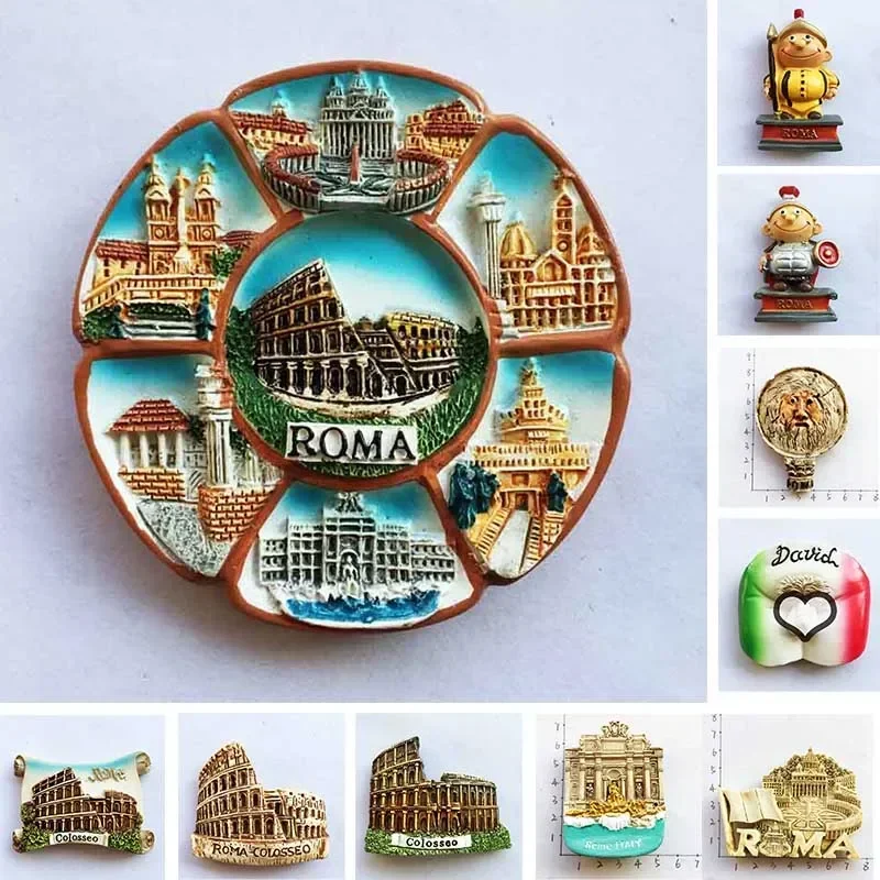 Włochy Roma Colosseo lodówka magnes turystyka pamiątkowe rzemiosło żywiczne Divid naklejki magnetyczne na lodówkę home decor kolekcja prezenty
