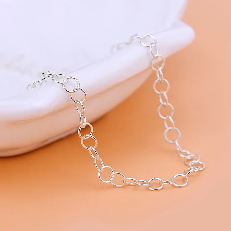 S925 sterling silver circle chain jewelry accessories handmade DIY semi-finished bracelet anklet necklace chain material