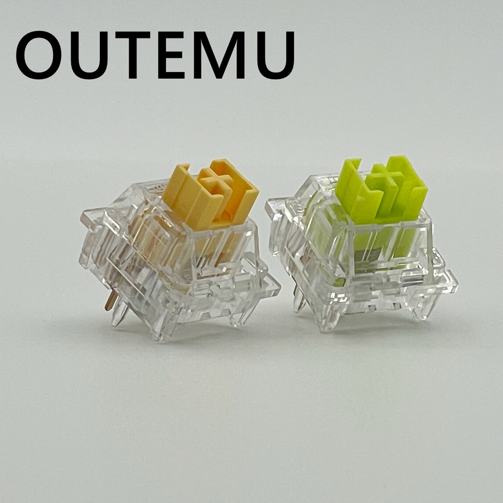 Outao Keyboard mekanik 5Pin, tombol senyap kristal bening PeachV3 LemonV3 saklar senyap linier tombol transparansi Lubed