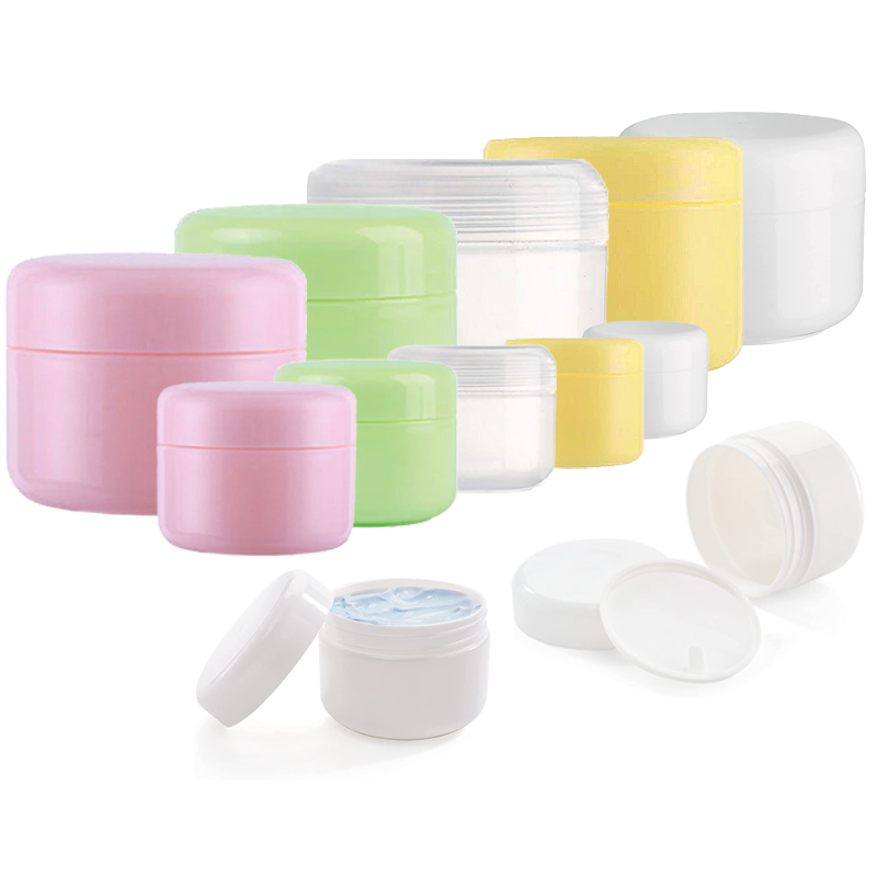 50 Pz/lotto Bottiglie Riutilizzabili 10g 20g 30g 50g 100g Vaso di Trucco Vuoto di Plastica Vaso di Crema Per Il Viso Vasetti Lozione Contenitore Cosmetico Da Viaggio
