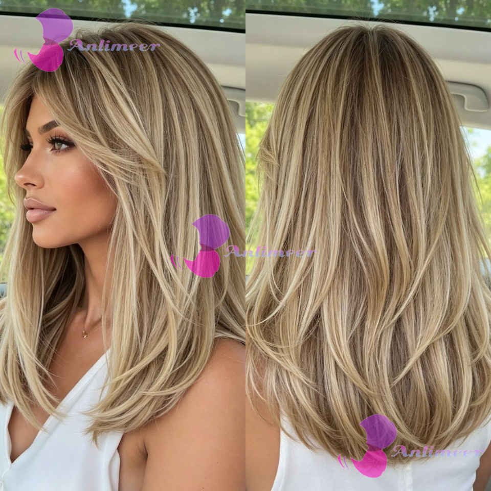 Peruki z prostych włosów naturalnych typu lace front, o gęstości 180% # Peruki z transparentną koronką 13x4 w kolorze 613, wstępnie wyskubane, peruki Remy.