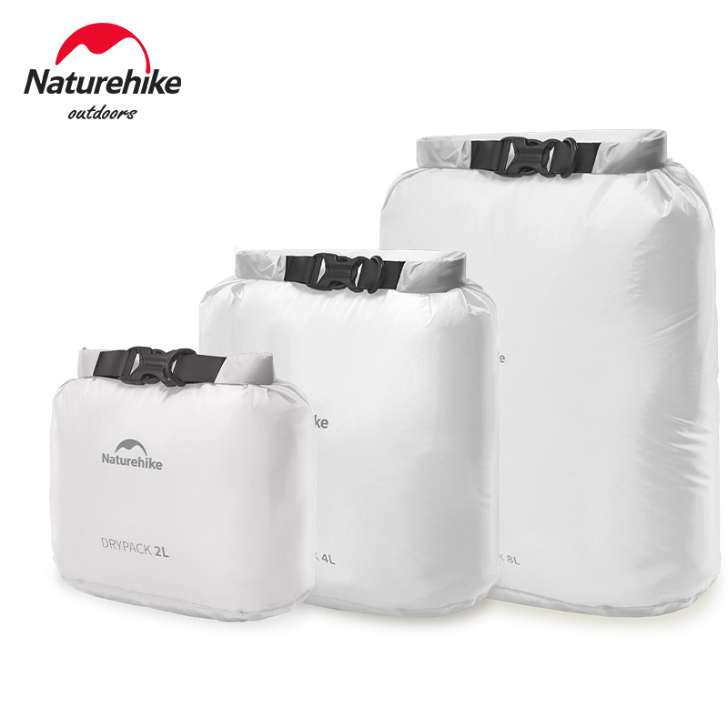 Naturehike-bolsa de compresión de 2L/4L/8L, bolsa seca impermeable para natación, bolsa seca pequeña y ligera para kayak, pesca, Rafting