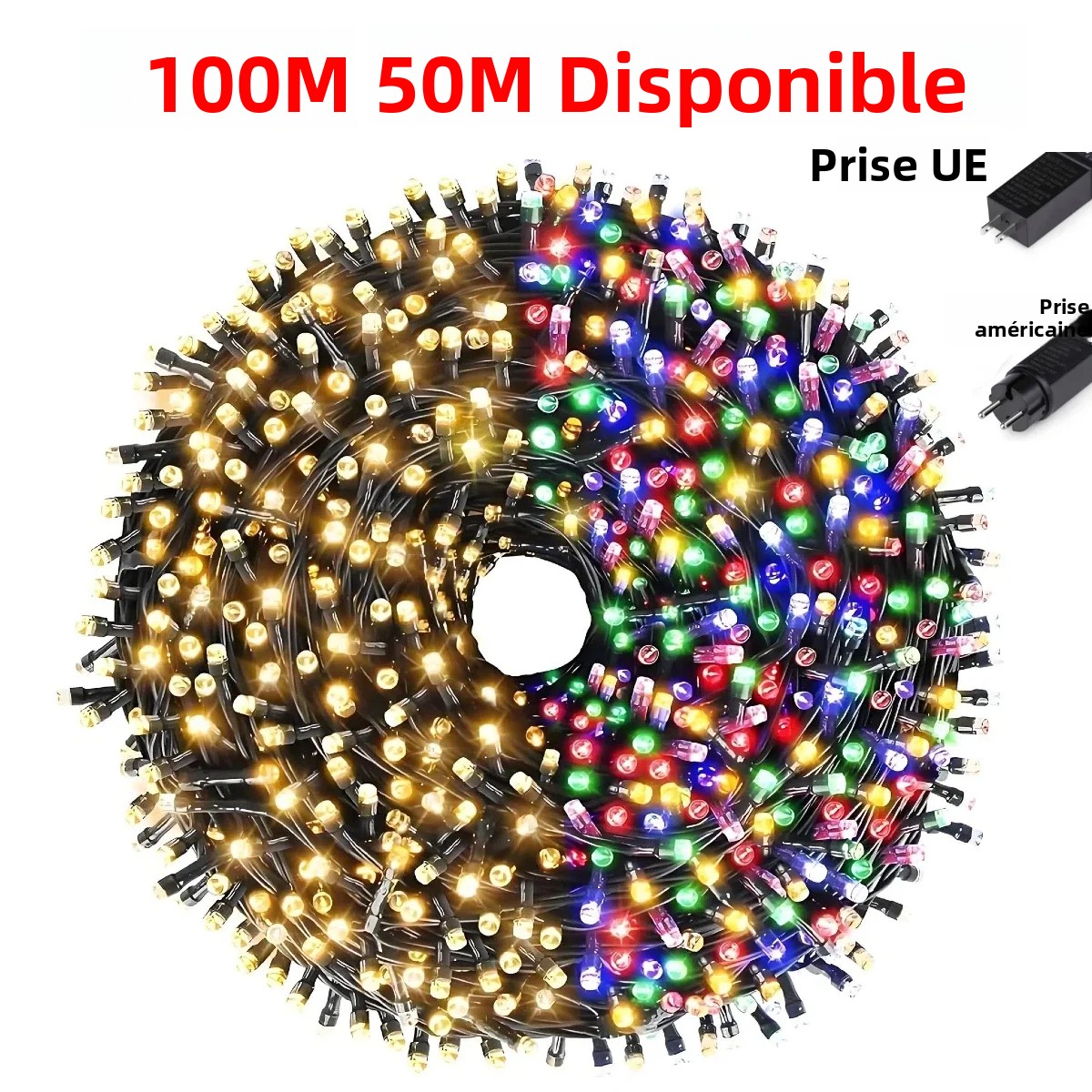 100M 50M LED guirlandes lumineuses fée lampe 8 Modes pour cour extérieure jardin pelouse noël Halloween mariage nouvel an Festival décor