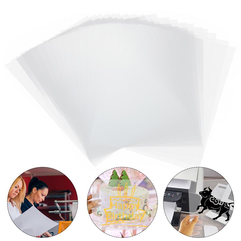 20 piezas hojas de papel de impresión fotográfica A4, película de papel transparente para impresión de pantalla, película de chorro de tinta de seda de acetato, película de laminación impermeable