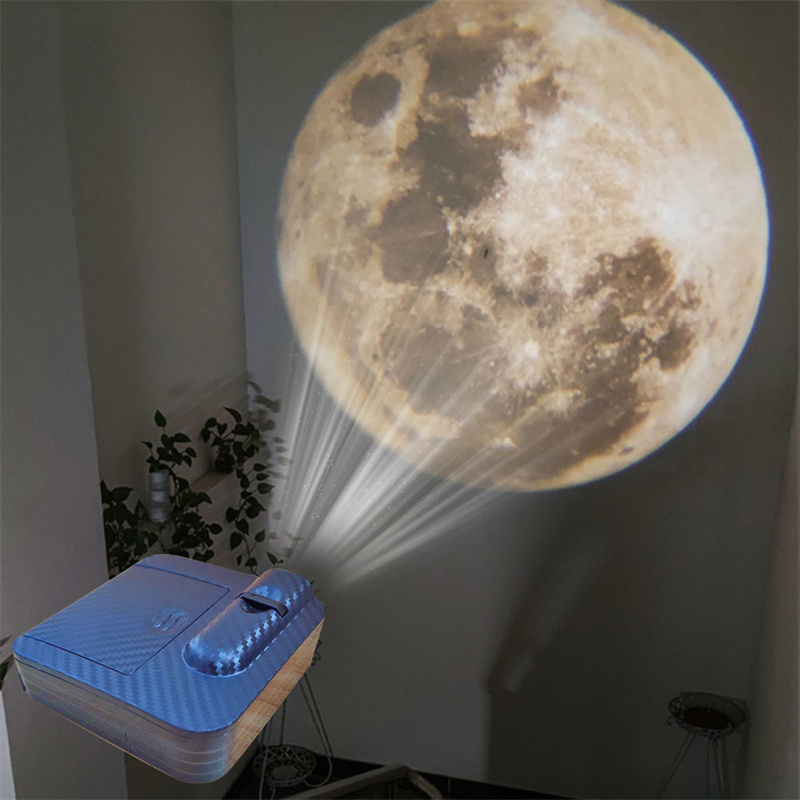 Lámpara de proyección Aurora Moon Galaxy, atmósfera creativa, luz nocturna, proyector de suelo, lámpara de foto para regalo de cumpleaños