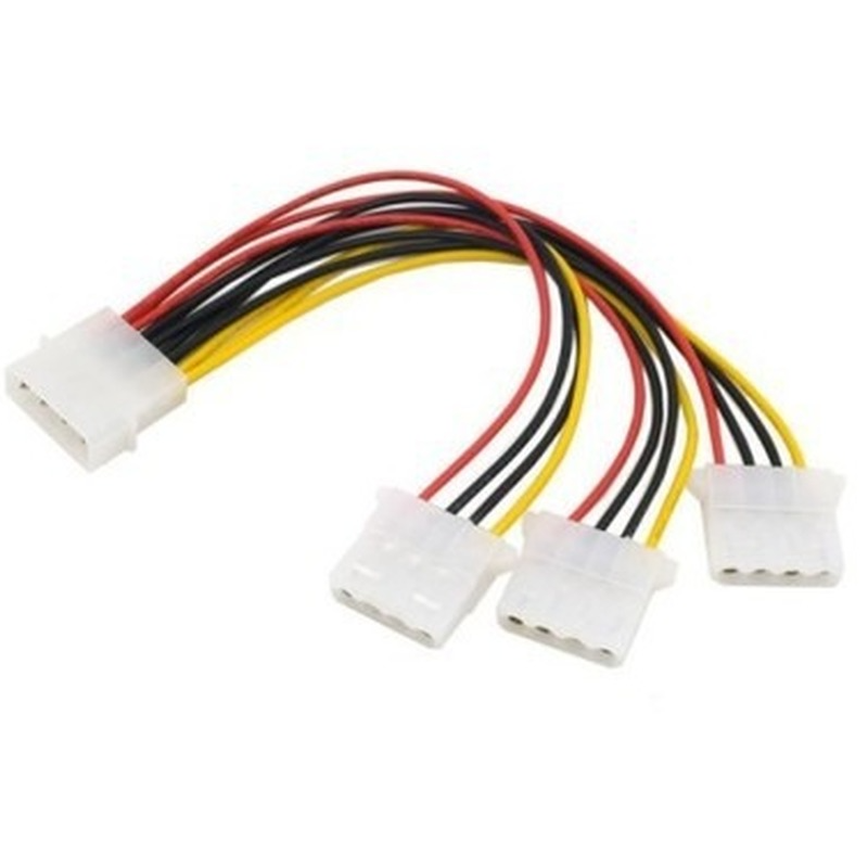 Hoge Kwaliteit 4Pin Ide Power Kabels HY1578 4 Pin Molex Male Naar 3 Poort Molex Ide Vrouwelijke Voeding Splitter adapter Kabel