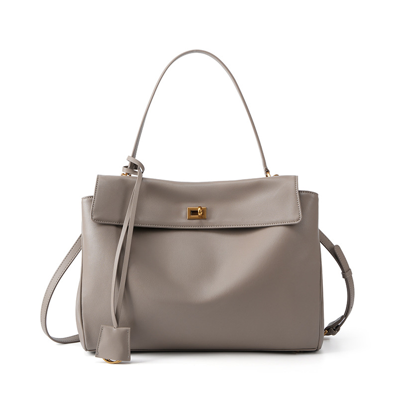 Ruime leren handtas voor dames, hoogwaardig, schoudertas/crossbody tas voor woon-werkverkeer