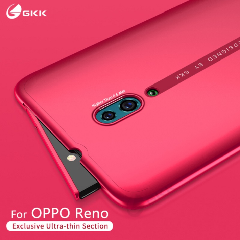 Custodia protettiva per fotocamera di sollevamento per OPPO Reno Custodia rigida 2 in 1 antiurto ultrasottile per armatura opaca per custodia OPPO Reno con vetro