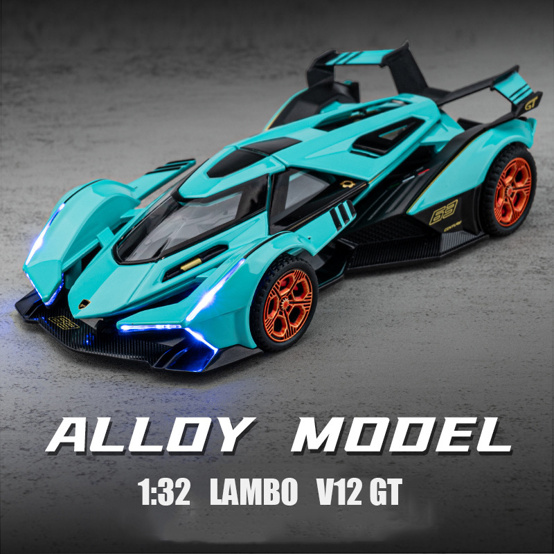 1:32 simulação lokn v12 gt liga carros esportivos brinquedo diecasts veículos modelo de metal decoração do carro para homem e crianças presente menino brinquedo