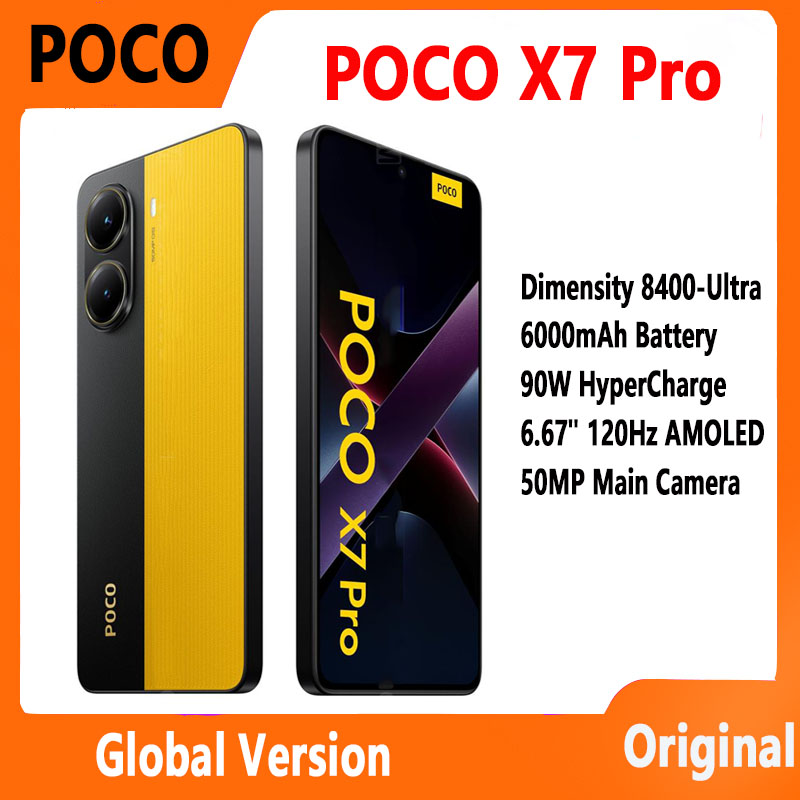 POCO X7 Pro versión Global 5G teléfono móvil dimensión 8400-Ultra 6000mAh batería 90W hipercarga 1,5K 120Hz pantalla IP68