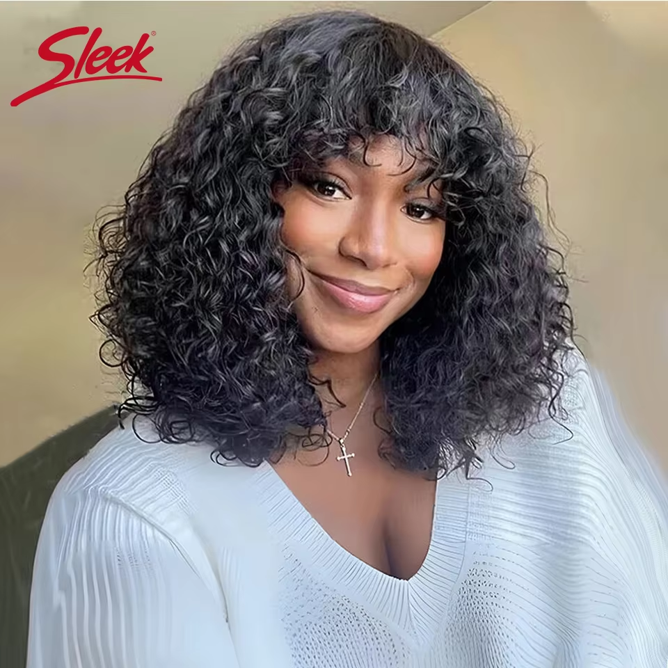 Elegante jerry curl curto pixie corte bob brasileiro p4/27 perucas de cabelo humano com bang natural preto remy destaque p1b/30 ombre t1b/33