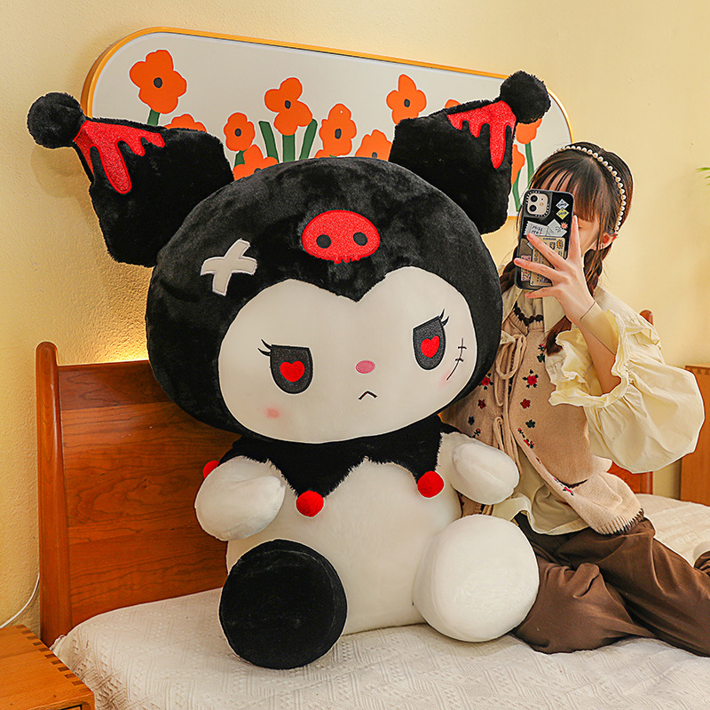 25/50 см кукла Sanrio Dark Devil Kuromi, плюшевая игрушка, милая тканевая кукла для девочек, большая плюшевая подушка, детский подарок на день рождения